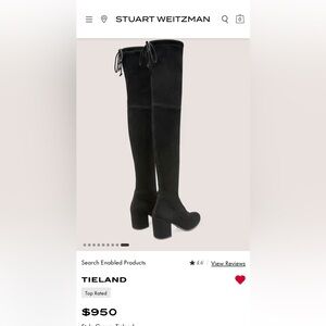 STUART WEITZMAN BOOTS / THIGH HIGH SUEDE BLACK SIZE SZ  7 - LIKE NEW